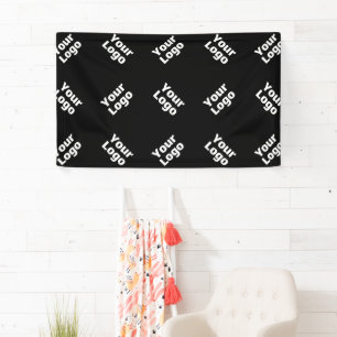 Any Logo or Uploaded Image Scattered Pattern Banner