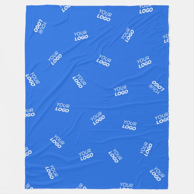 Any Logo or Uploaded Image | Scattered Pattern  Fleece Blanket (Front)