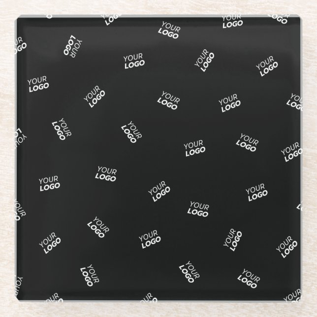 Any Logo or Uploaded Image | Scattered Pattern  Glass Coaster (Front)