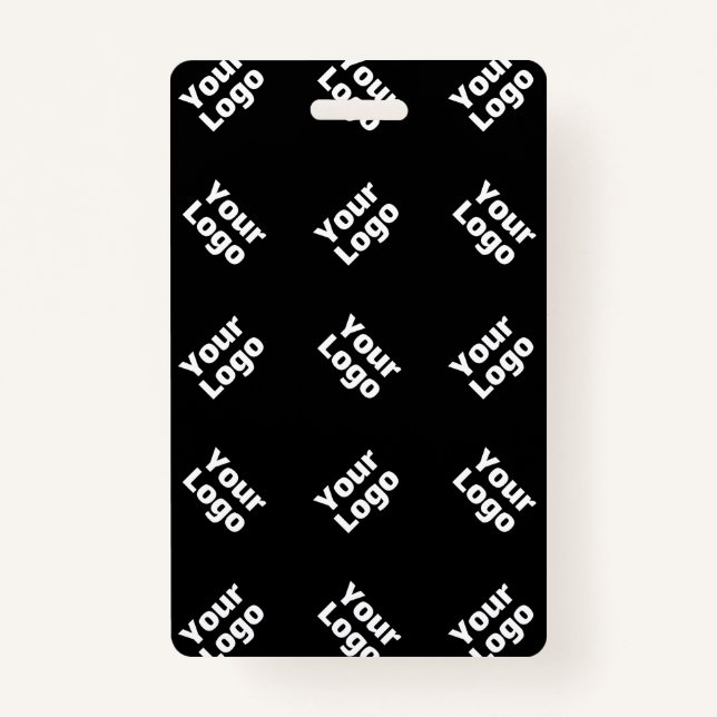 Any Logo or Uploaded Image | Scattered Pattern  ID Badge (Front)