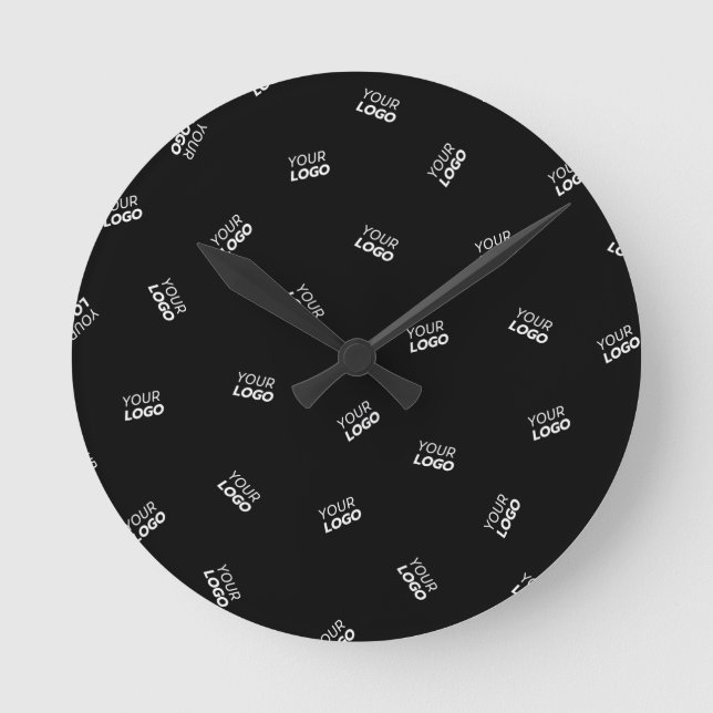 Any Logo or Uploaded Image | Scattered Pattern  Round Clock (Front)