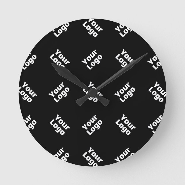 Any Logo or Uploaded Image | Scattered Pattern  Round Clock (Front)