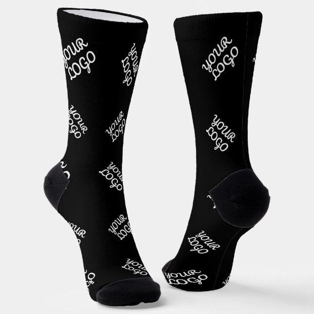 Any Logo or Uploaded Image | Scattered Pattern  Socks (Angled)