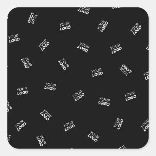 Any Logo or Uploaded Image   Scattered Pattern  Square Sticker