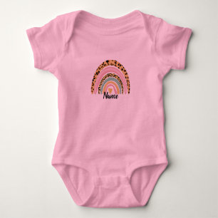 Any Name Baby Girl  Boho Rainbow Matching Bodysuit