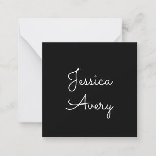 Any Name   Cool Editable White Script on Black Card