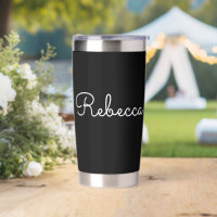 Any Name | Cool Editable White Script on Black