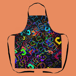 Any Name Customisable Bright Colours & Black Apron
