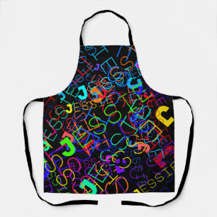 Any Name Customisable Bright Colours & Black Apron