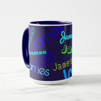 Any Name Customisable Colourful Name Pattern Mug