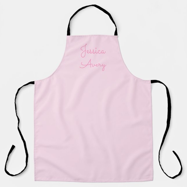 Any Name | Cute Pink Cursive Apron (Front)