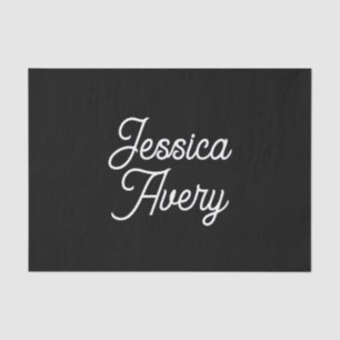 Any Name   Editable Vintage Styled Script on Black Tissue Paper