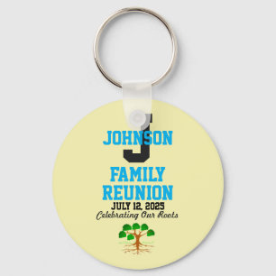 Any Name Family Reunion Light Yellow Any Date  Key Ring