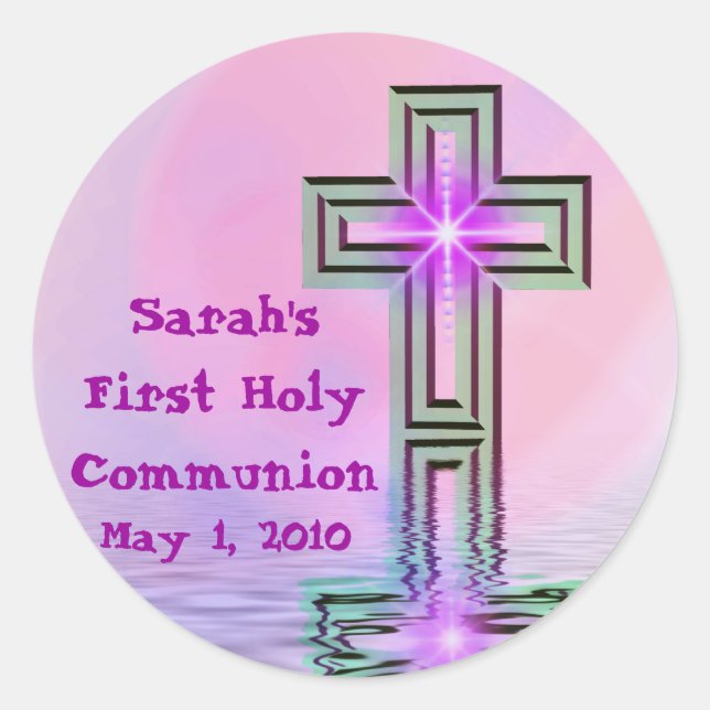 Any Name First Holy Communion Stickers (Front)