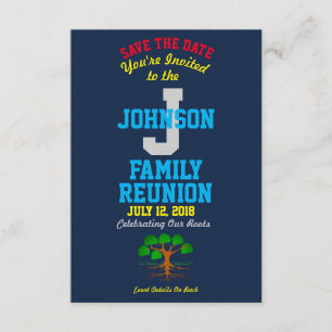 Any Name Navy Colour Family Reunion with Any Date Save The Date