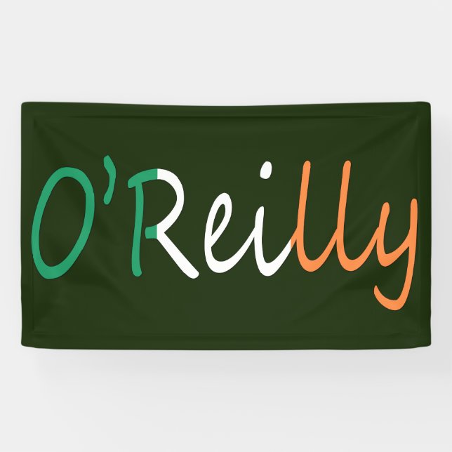 Any Name overlaid on Irish Flag bnrcn Banner (Horizontal)
