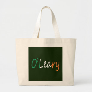 Any Name overlaid on Irish Flag jtcnt Large Tote Bag