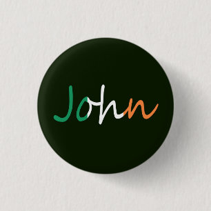 Any Name overlaid on Irish Flag pbcn 3 Cm Round Badge