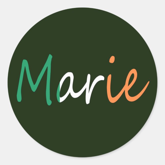 Any Name overlaid on Irish Flag stkcnt Classic Round Sticker (Front)