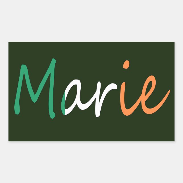 Any Name overlaid on Irish Flag stkt Rectangular Sticker (Front)