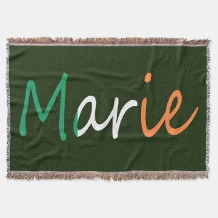 Any Name Overlaid On Irish Flag tbcn Throw Blanket