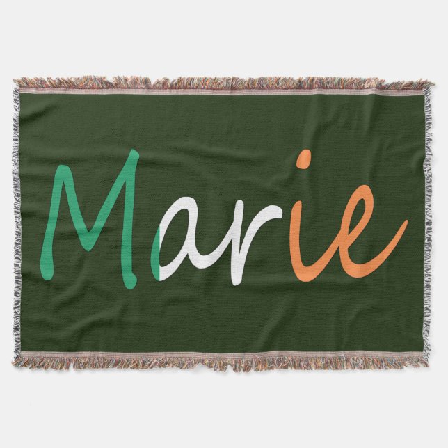 Any Name Overlaid On Irish Flag tbcnt Throw Blanket (Front)