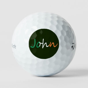 Any Name overlaid on Irish Flag tmtp5 gbcnt Golf Balls