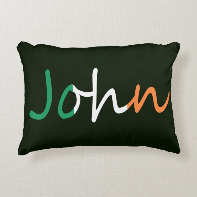Any name overlaid on Irish flag tpcnt Decorative Cushion (Front)
