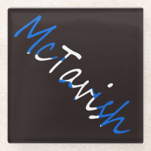 Any Name overlaid on Scottish Flag coastert Glass Coaster