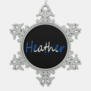 Any Name overlaid on Scottish Flag orncn Snowflake Pewter Christmas Ornament
