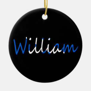 Any Name overlaid on Scottish Flag orncnt Ceramic Ornament