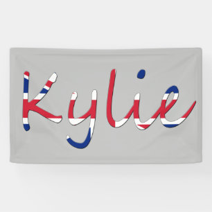 Any Name overlaid on Union Jack Flag bnrcn Banner