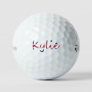 Any Name overlaid on Union Jack Flag tmtp5 gbcnt Golf Balls