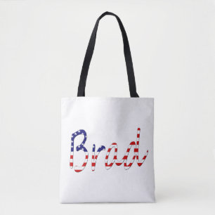 Any Name overlaid on US Flag stcn Tote Bag