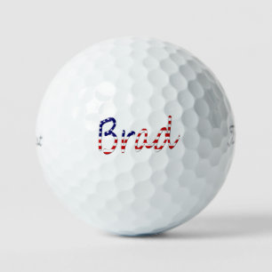 Any Name overlaid on US Flag tpv1 gbcnt Golf Balls