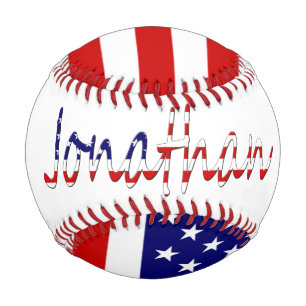 Any Name Overlaid On USA Flag bbcn Baseball