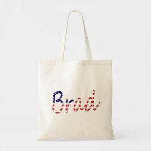 Any Name overlaid on USA Flag btcnt Tote Bag