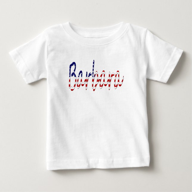 Any Name overlaid on USA flag iccnt Baby T-Shirt (Front)