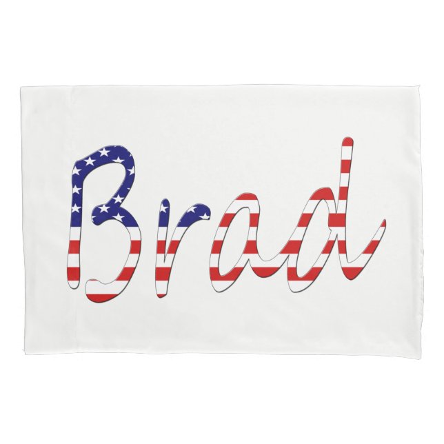 Any Name overlaid on USA Flag pccnt Pillowcase (Front)
