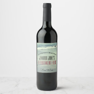 Any Name Retirement Red Fine Wine Beach Label