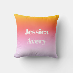 Any Name   Retro-Modern Styled Text Colourful Ombr Cushion