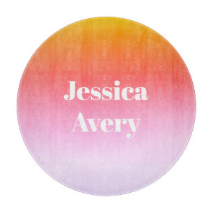 Any Name   Retro-Modern Styled Text Colourful Ombr Cutting Board