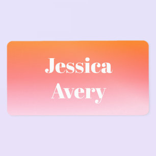 Any Name Retro-Modern Styled Text Colourful Ombr Label