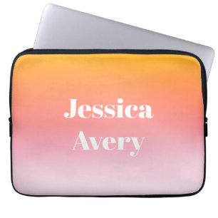 Any Name   Retro-Modern Styled Text Colourful Ombr Laptop Sleeve