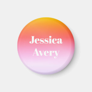 Any Name Retro-Modern Styled Text Colourful Ombr Magnet