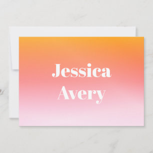 Any Name   Retro-Modern Styled Text Colourful Ombr Thank You Card