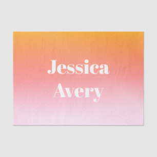 Any Name   Retro-Modern Styled Text Colourful Ombr Tissue Paper