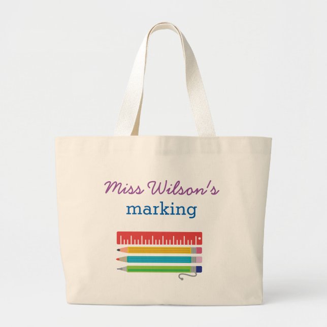 (Any name) Teacher's Marking Tote Bag (Front)