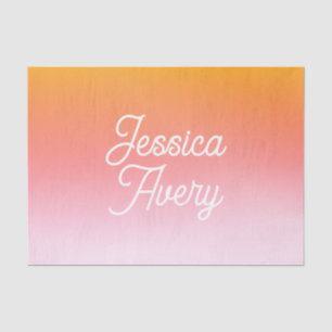 Any Name   Vintage Styled Script Colourful Ombre Tissue Paper