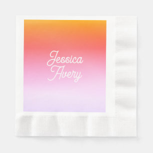 Any Name   Vintage Styled Text Colourful Ombre Napkin